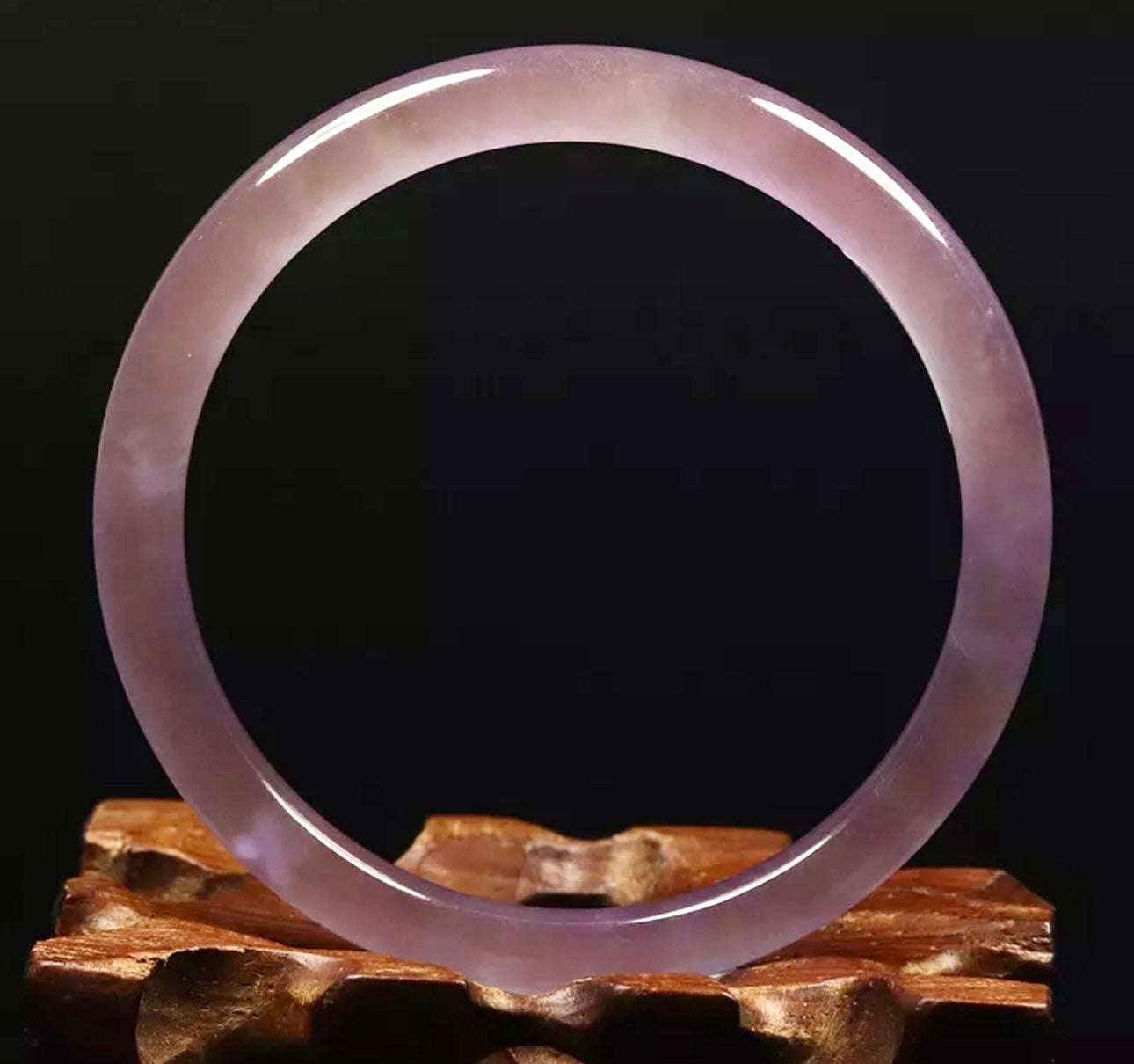 VINTAGE XS Jadeite Lavender Jade Bangle - Round Princess Thin Cut Size 54mm Y105 - JazzyJewelbyAmina 