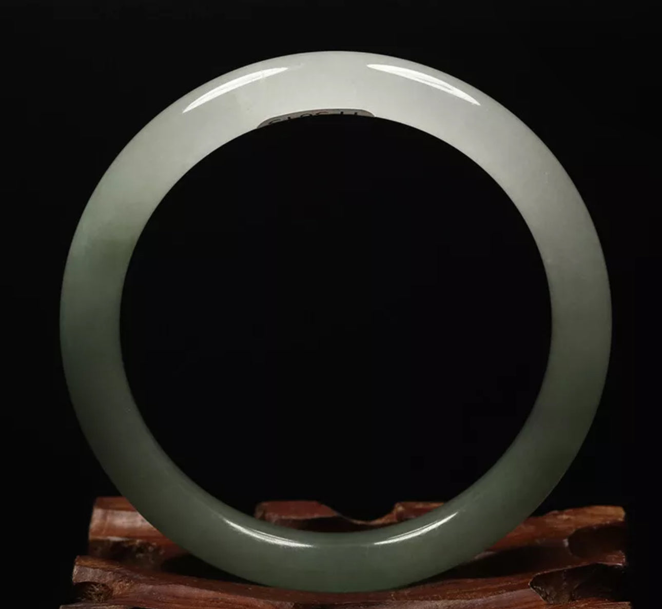 VINTAGE Small Jadeite Green Jade Bangle Size 56mm Round Princess Cut O279 - JazzyJewelbyAmina 