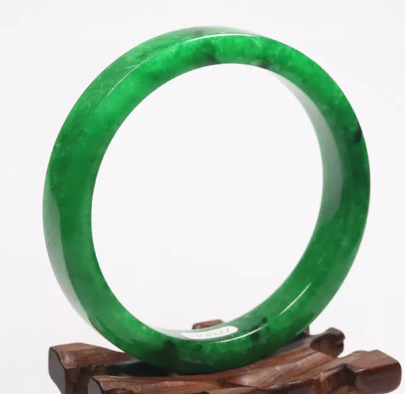 VINTAGE XXL Jadeite Emerald Green Jade A bangle Square Cut Size 67mm N907 - JazzyJewelbyAmina 
