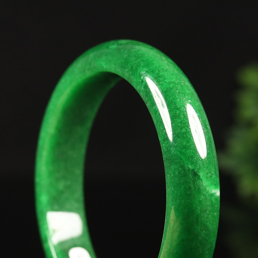 VINTAGE Small Jadeite Green Jade Bangle Size 55mm D775 - JazzyJewelbyAmina 