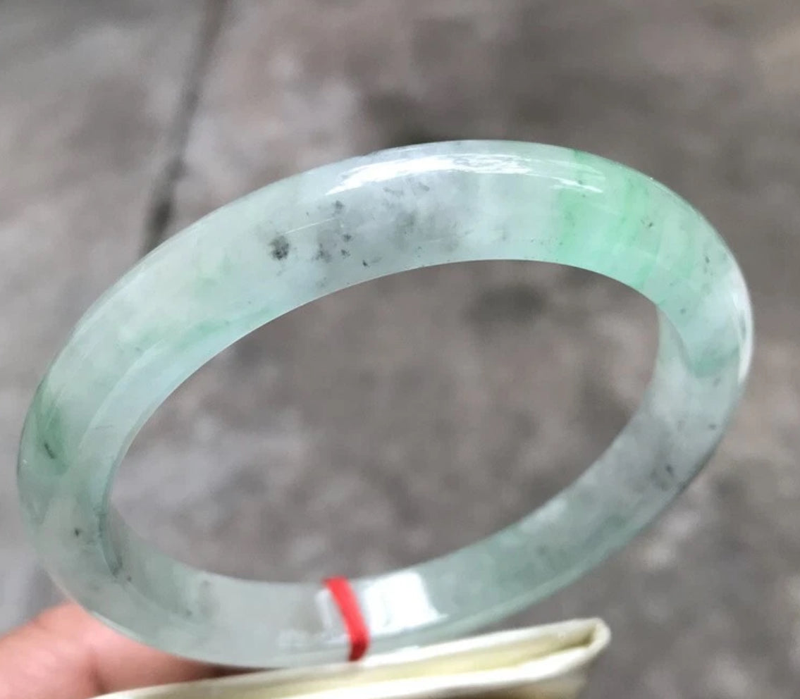 VINTAGE XXL Jadeite Green Icy Jade Bangle Size 66.4 mm U158 Fine Unique Piece