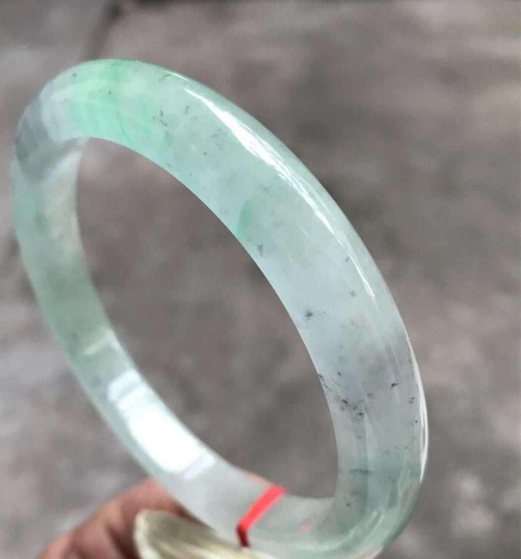 VINTAGE XXL Jadeite Green Icy Jade Bangle Size 66.4 mm U158 Fine Unique Piece