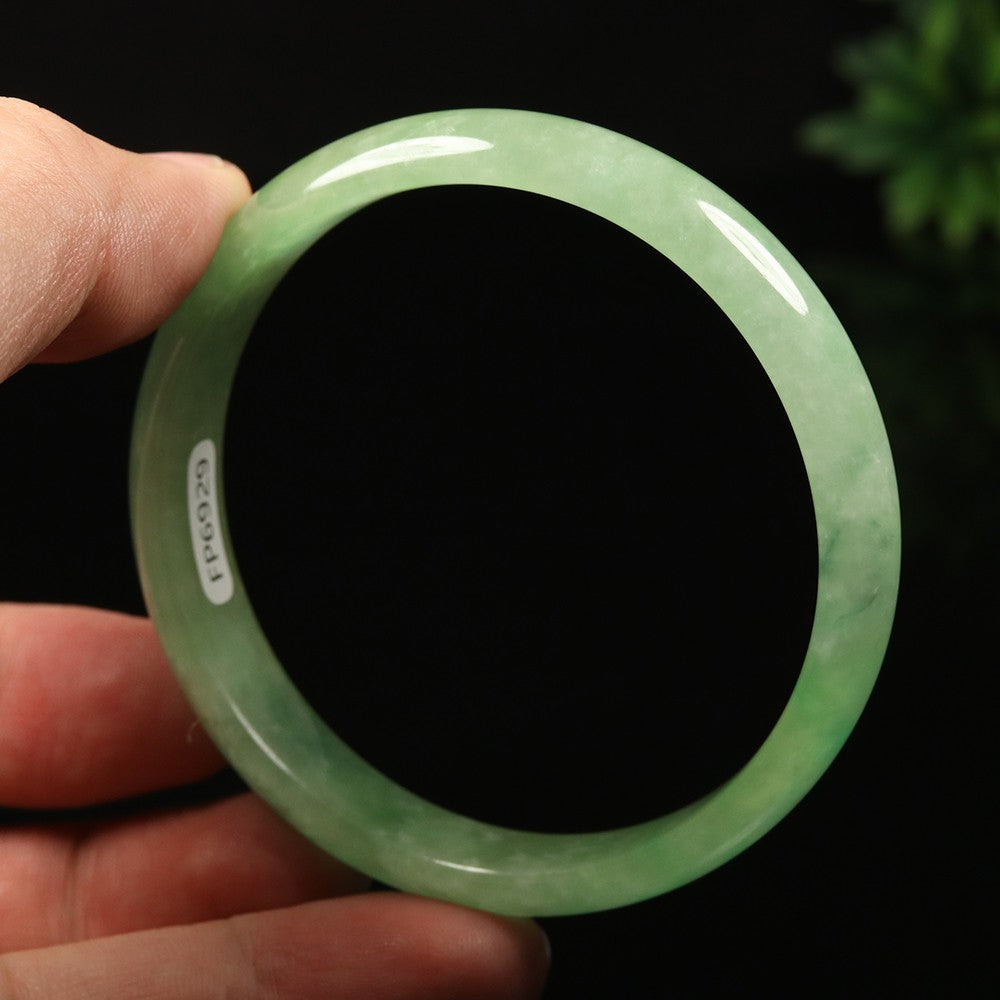 VINTAGE Medium Jadeite Green Jade Bangle Size 59mm A911 - JazzyJewelbyAmina 