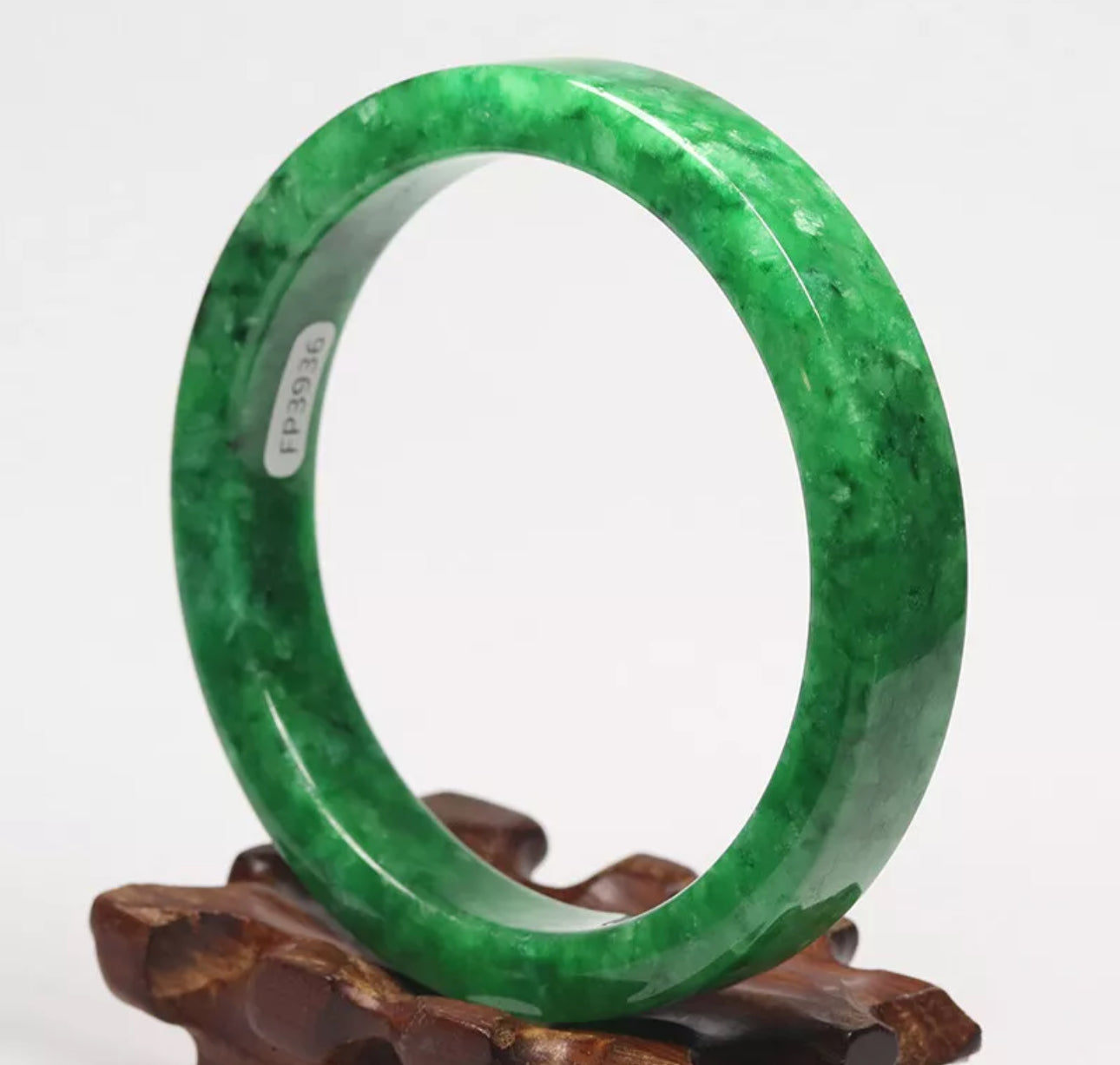 VINTAGE XXL Jadeite Green Jade Bangle Size 67mm   Chunky Square Cut A925 - JazzyJewelbyAmina 