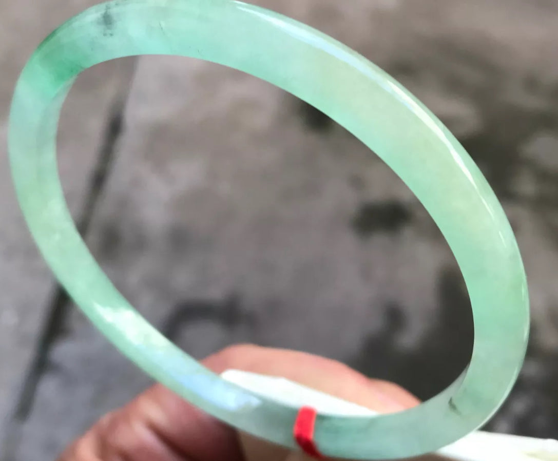 VINTAGE XXL Jadeite Green Jade Bangle Size 74.5 mm D363 - JazzyJewelbyAmina 