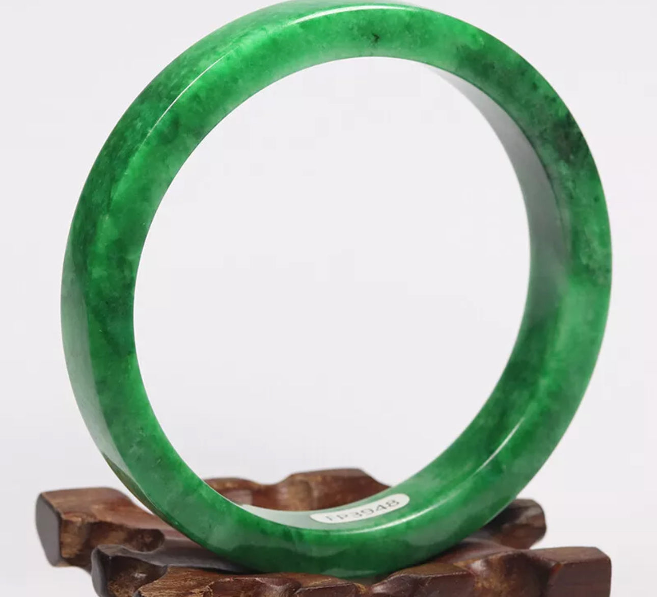 VINTAGE XXL Jadeite Green Jade Bangle Size 67mm L948 - JazzyJewelbyAmina 