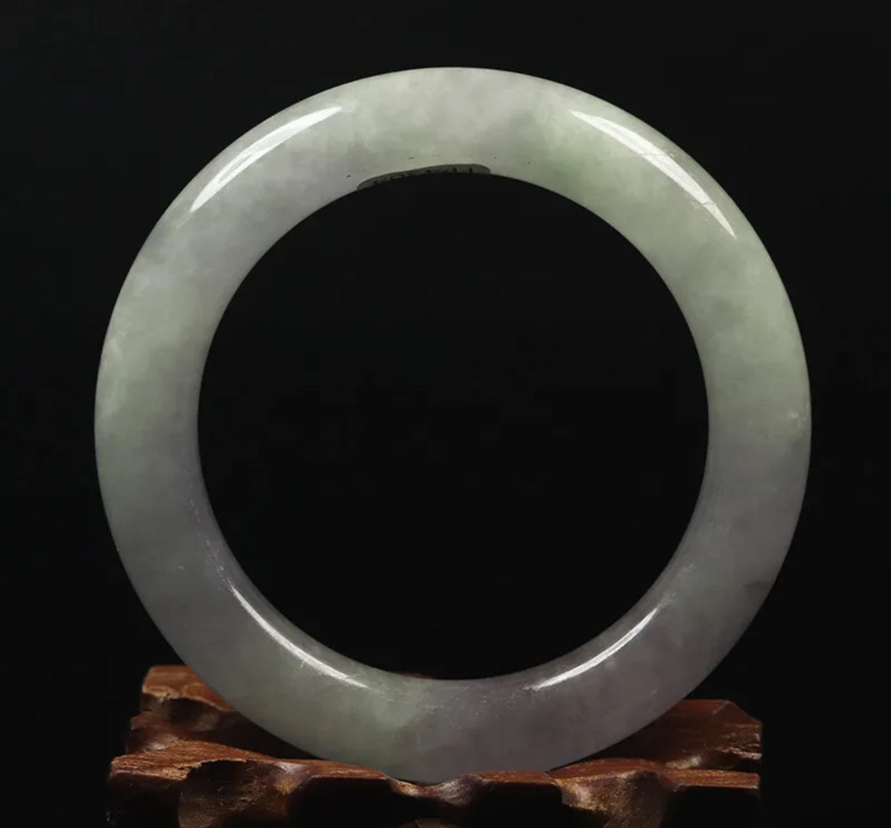 VINTAGE Small Jade Green Jade Bangle Size 56mm Round Princess Cut Chunky A661 - JazzyJewelbyAmina 