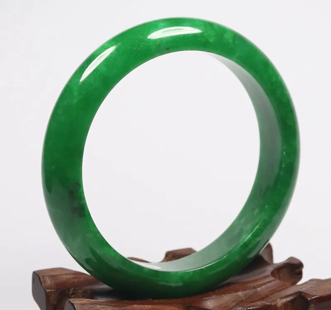 VINTAGE Medium Jadeite Green Jade Bangle Size 58mm M119 - JazzyJewelbyAmina 