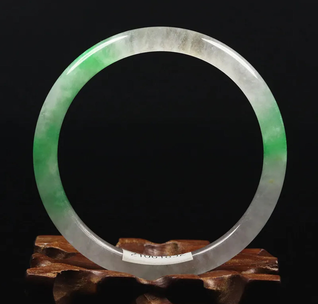 VINTAGE Medium Green/White Icy Jade Round Princess Cut Size 58mm M757 - JazzyJewelbyAmina 