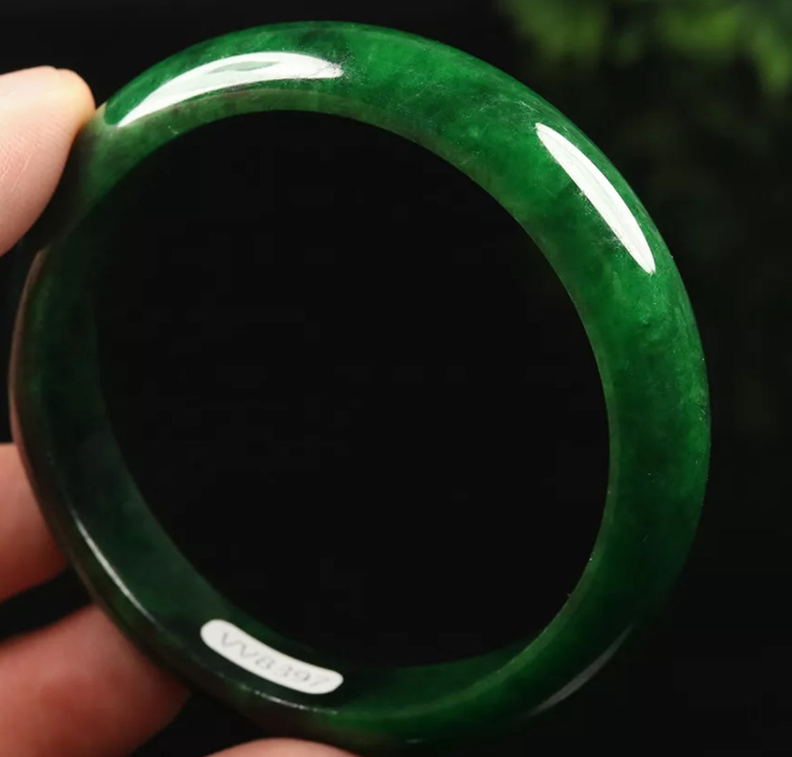 VINTAGE Medium Jadeite Green Jade Bangle Size 58mm Forest Green Jade J111 - JazzyJewelbyAmina 
