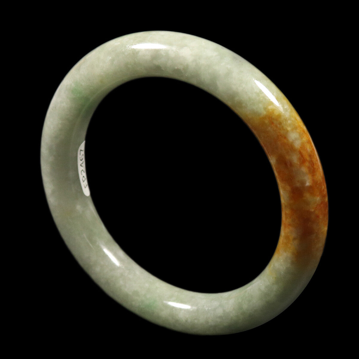 VINTAGE Medium Jadeite Green/Brown Jade Bangle Size 58mm F987 - JazzyJewelbyAmina 