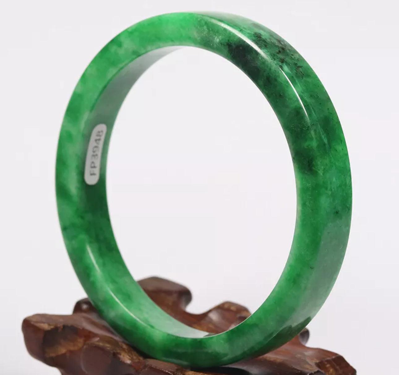 VINTAGE XXL Jadeite Green Jade Bangle Size 67mm L948 - JazzyJewelbyAmina 