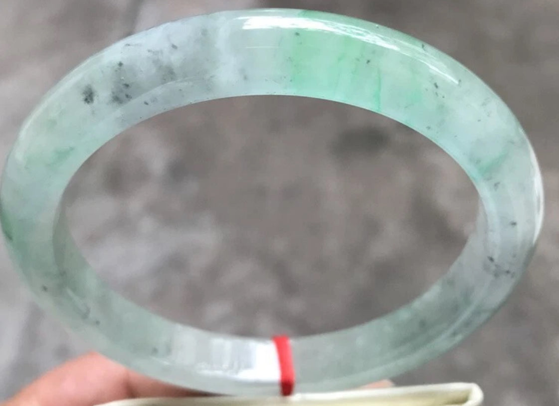 VINTAGE XXL Jadeite Green Icy Jade Bangle Size 66.4 mm U158 Fine Unique Piece