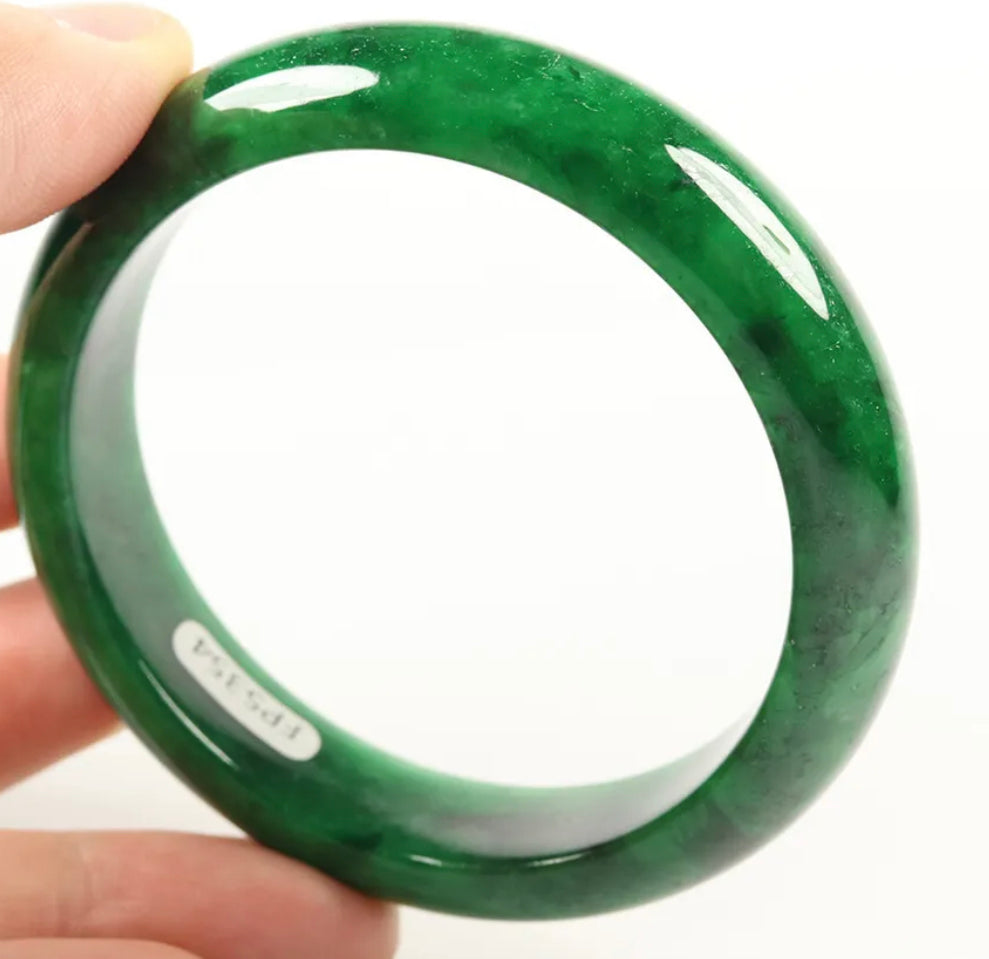 VINTAGE Medium Jadeite Green Jade Bangle Size 58mm F761 - JazzyJewelbyAmina 