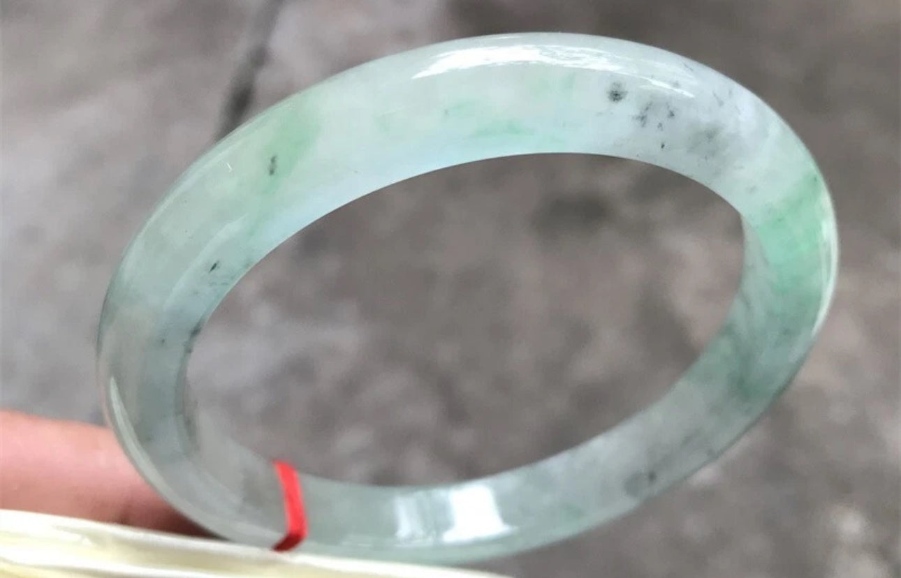 VINTAGE XXL Jadeite Green Icy Jade Bangle Size 66.4 mm U158 Fine Unique Piece