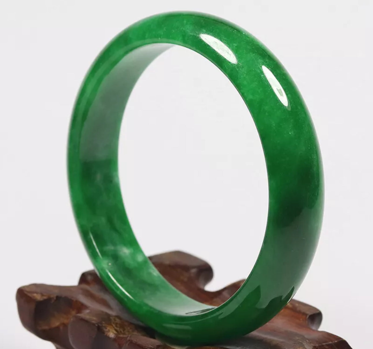 VINTAGE Medium Jadeite Green Jade Bangle Size 59mm A179 Emerald Green Jade! - JazzyJewelbyAmina 