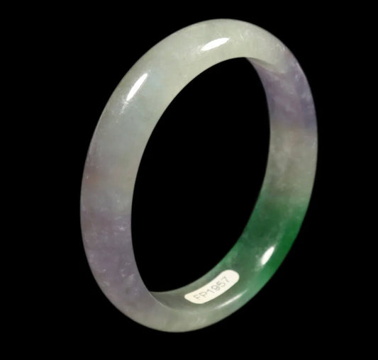 VINTAGE Small Jadeite Lavender/Green Jade Bangle from Burma - Size 55mm S967 - JazzyJewelbyAmina 