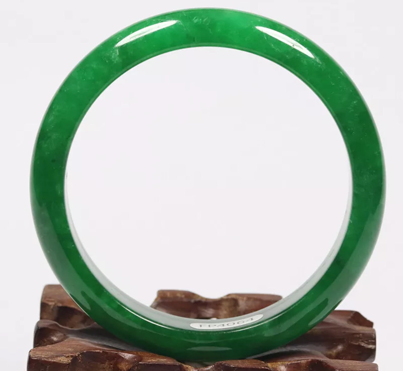 VINTAGE Medium Jadeite Green Jade Bangle Size 58mm A8181 - JazzyJewelbyAmina 