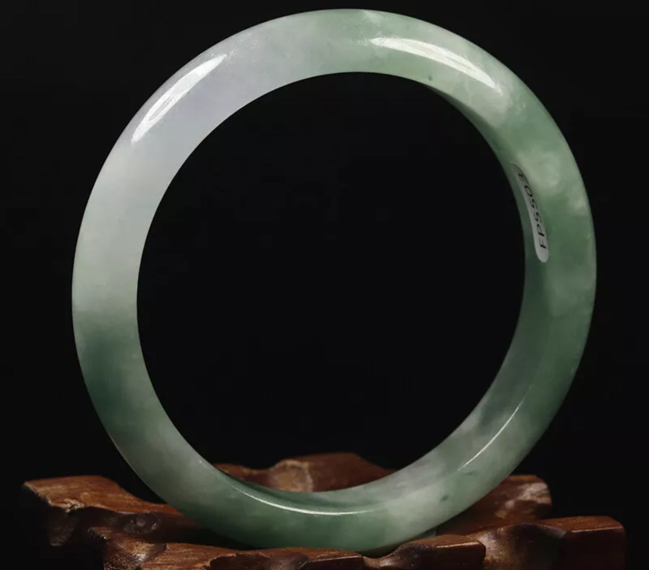 VINTAGE Medium Jadeite Green Jade Bangle Size 59mm M59 Hint of Lavender Jade! - JazzyJewelbyAmina 