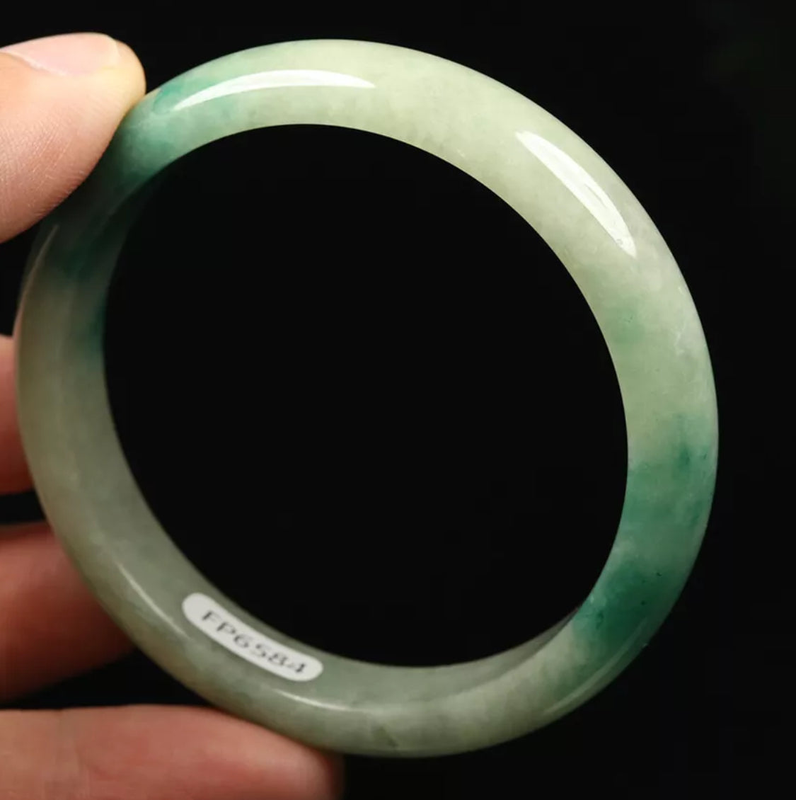 VINTAGE Small Jadeite Green Jade Bangle Size 56mm U584 - JazzyJewelbyAmina 