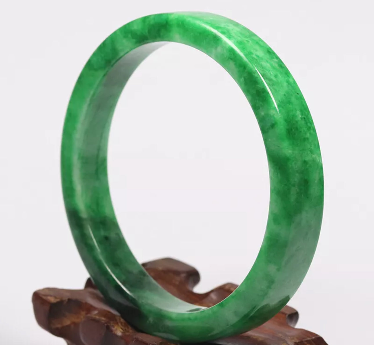 VINTAGE XXL Jadeite Green Jade Bangle Size 67mm L948 - JazzyJewelbyAmina 