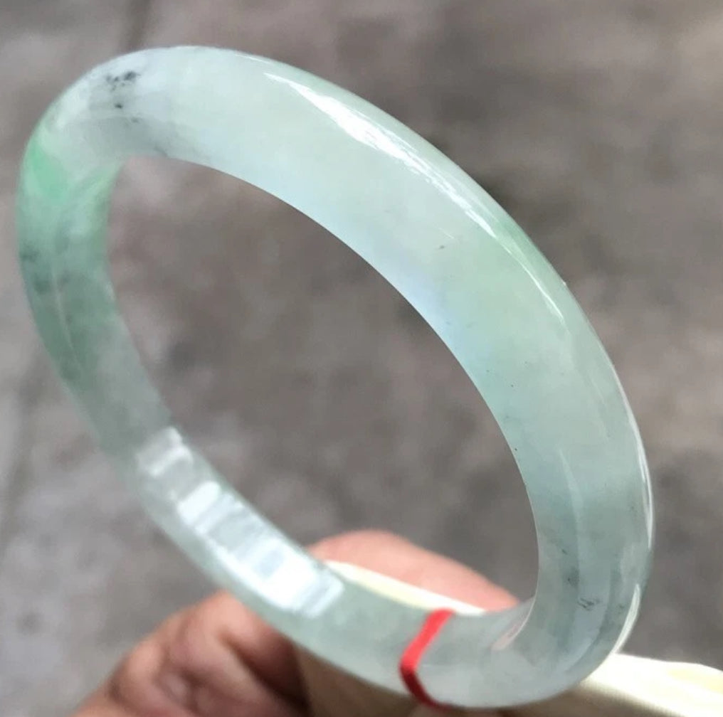 VINTAGE XXL Jadeite Green Icy Jade Bangle Size 66.4 mm U158 Fine Unique Piece