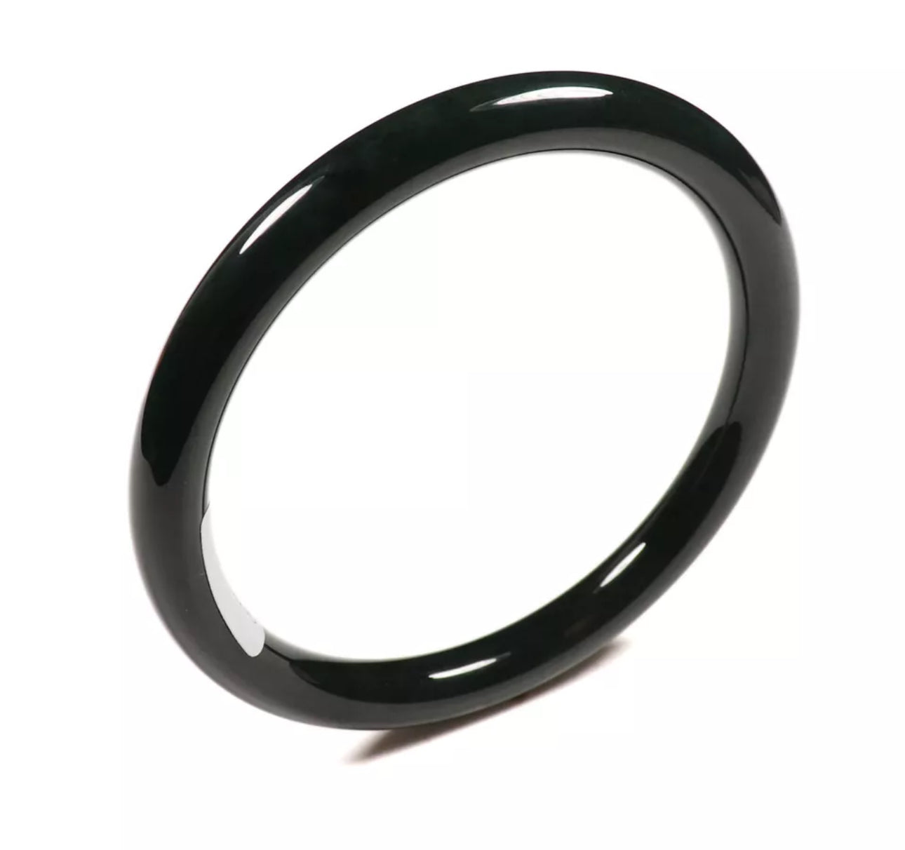 VINTAGE Large Hetian Nephrite Black Jade Size 61mm Certified N85 - JazzyJewelbyAmina 