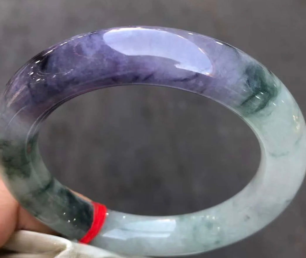 VINTAGE Medium Jadeite Green/Lavender  Jade Round Princess Cut Size 59mm J111 - JazzyJewelbyAmina 