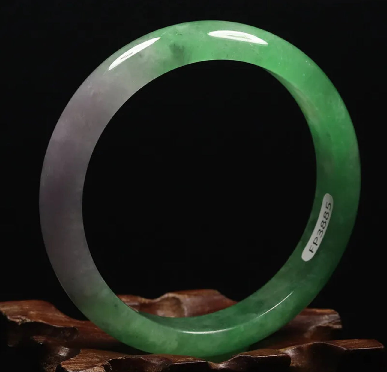 VINTAGE Small Jadeite Green/Lavender Jade Bangle Size 56mm M823 - JazzyJewelbyAmina 