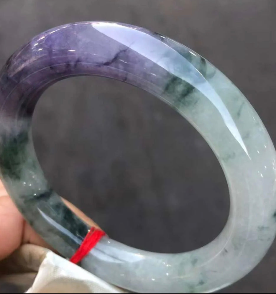 VINTAGE Medium Jadeite Green/Lavender  Jade Round Princess Cut Size 59mm J111 - JazzyJewelbyAmina 