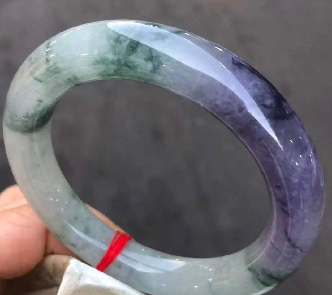 VINTAGE Medium Jadeite Green/Lavender  Jade Round Princess Cut Size 59mm J111 - JazzyJewelbyAmina 