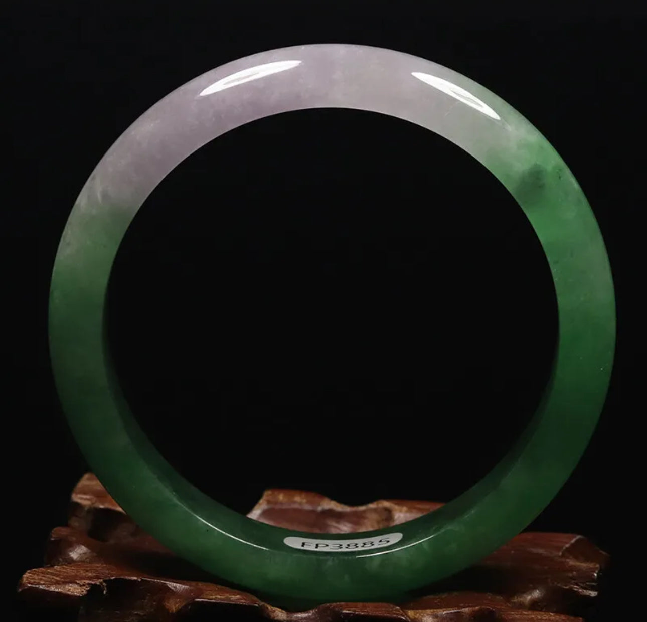 VINTAGE Small Jadeite Green/Lavender Jade Bangle Size 56mm M823 - JazzyJewelbyAmina 