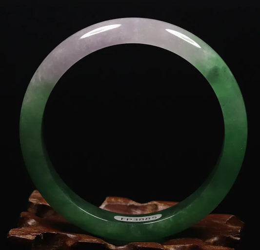 VINTAGE Small Jadeite Green/Lavender Jade Bangle Size 56mm M823 - JazzyJewelbyAmina 