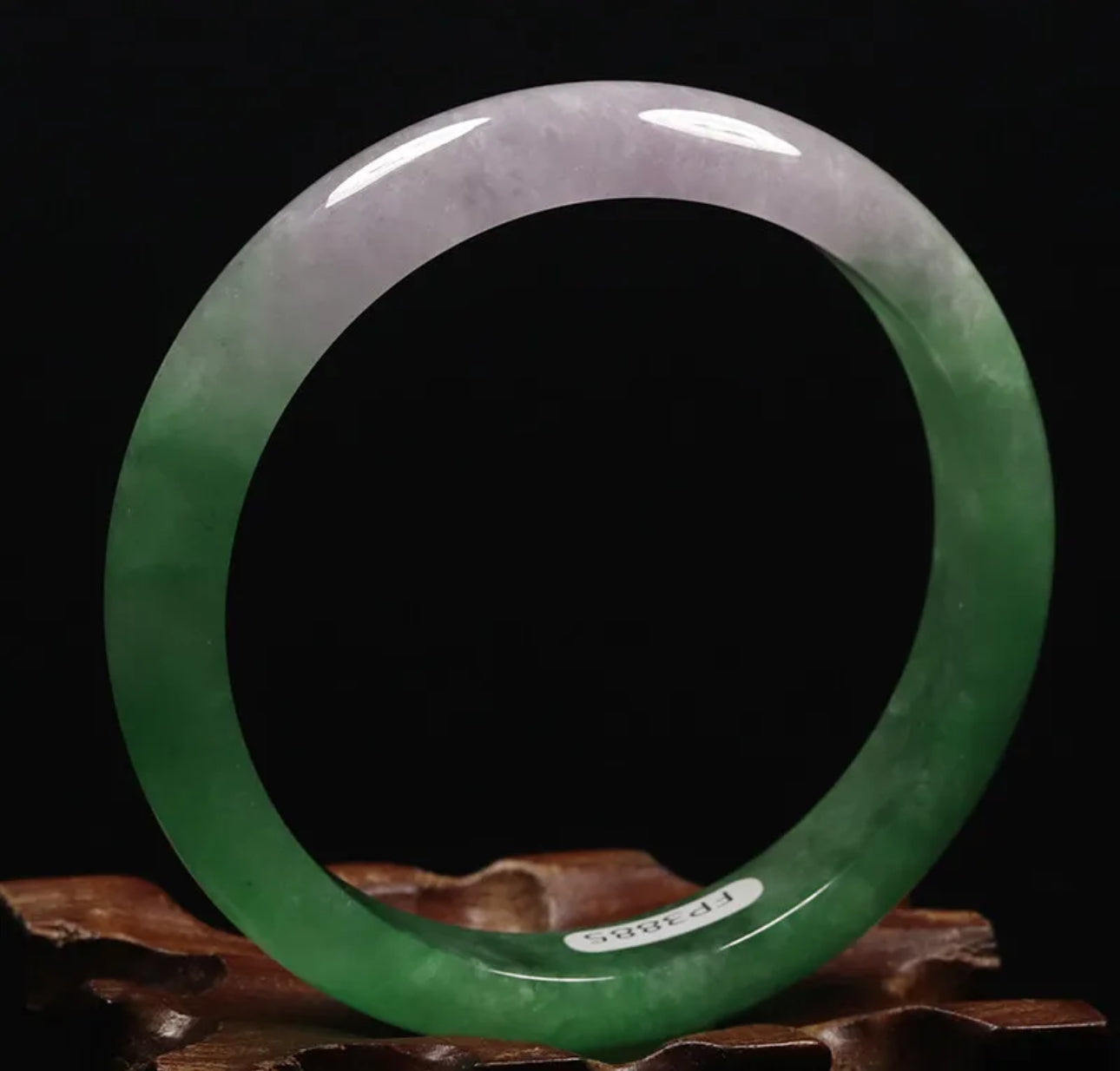 VINTAGE Small Jadeite Green/Lavender Jade Bangle Size 56mm M823 - JazzyJewelbyAmina 