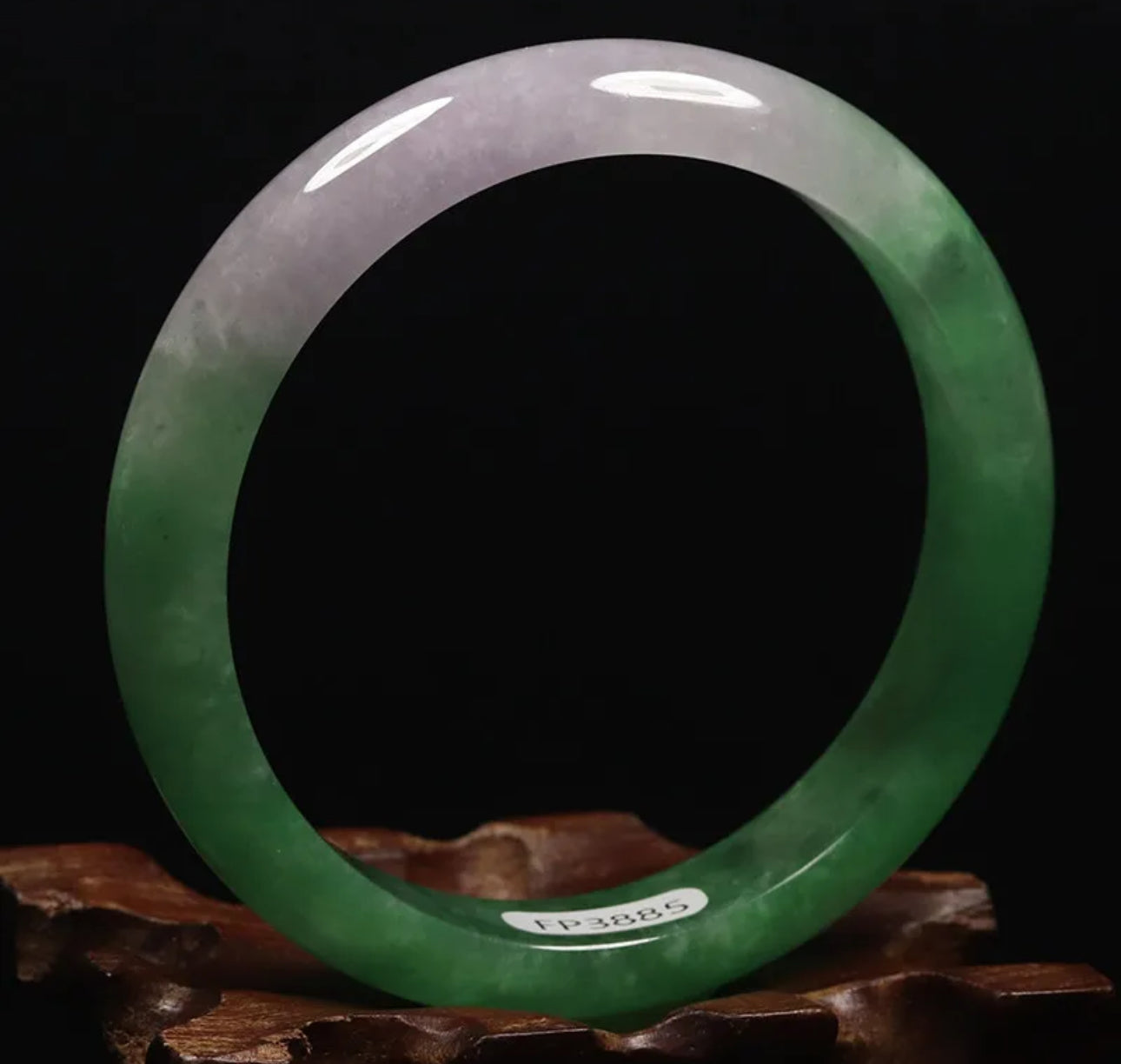 VINTAGE Small Jadeite Green/Lavender Jade Bangle Size 56mm M823 - JazzyJewelbyAmina 