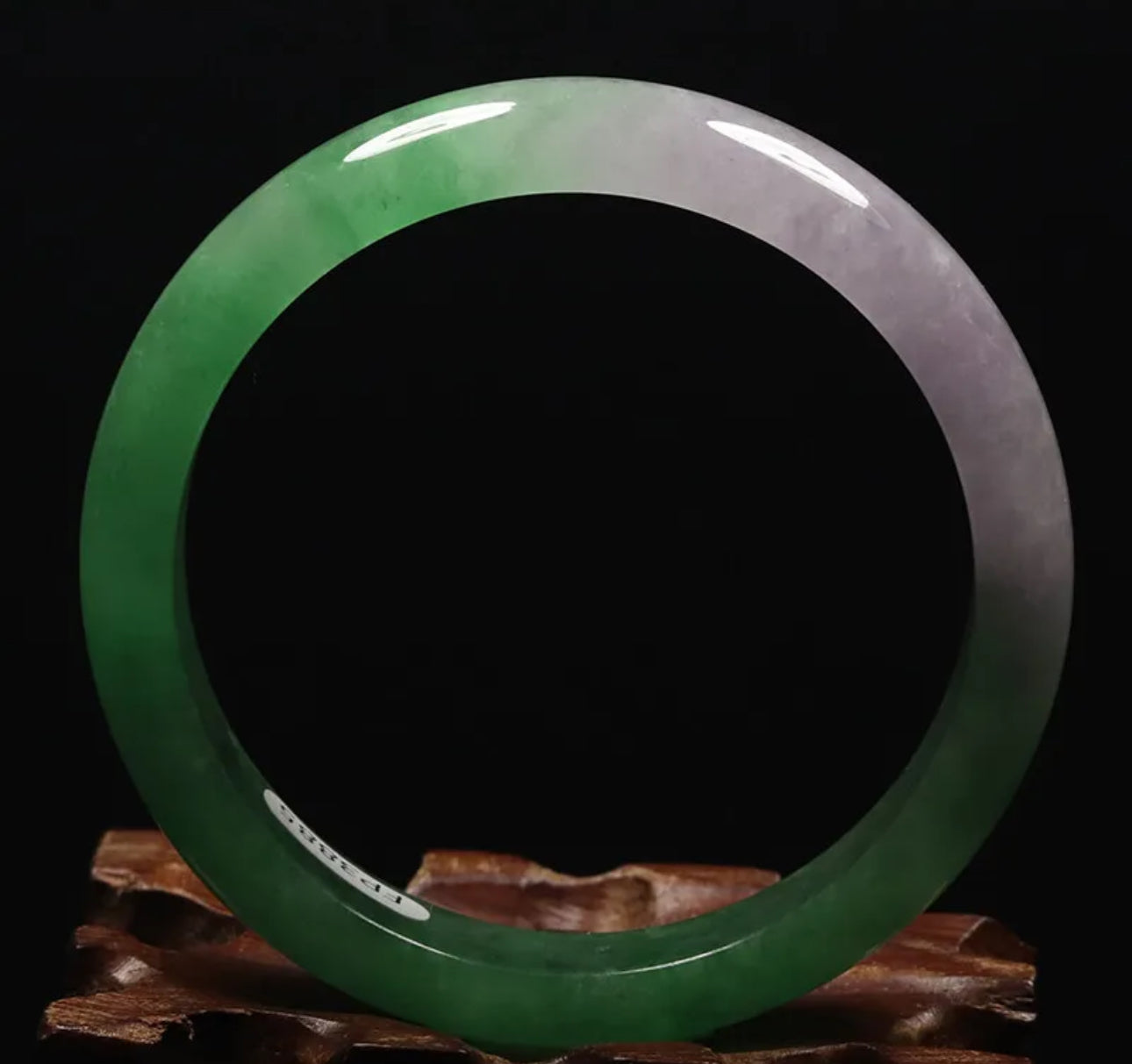 VINTAGE Small Jadeite Green/Lavender Jade Bangle Size 56mm M823 - JazzyJewelbyAmina 