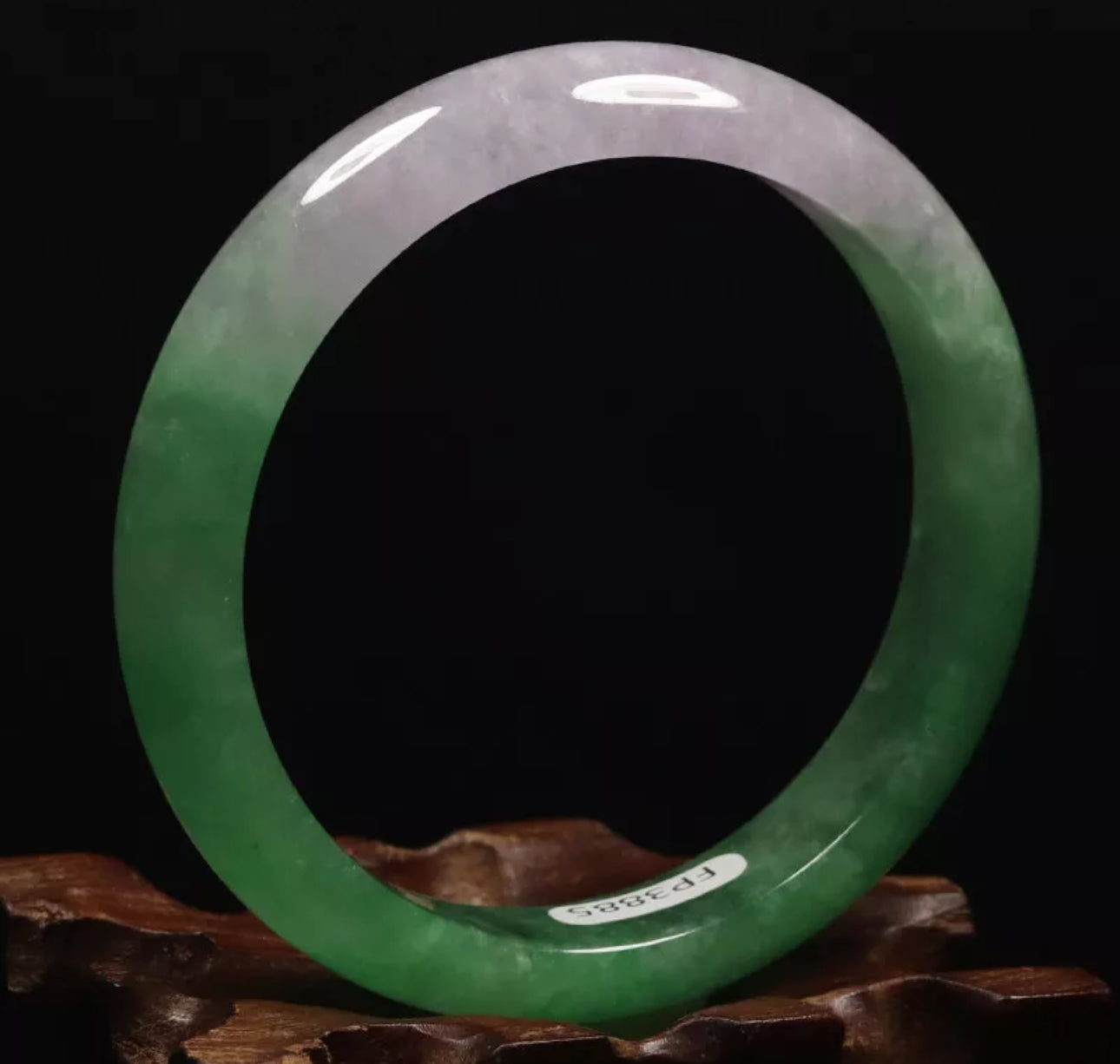 VINTAGE Small Jadeite Green/Lavender Jade Bangle Size 56mm M823 - JazzyJewelbyAmina 