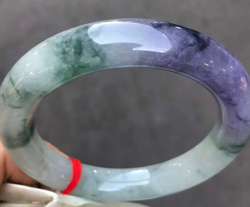 VINTAGE Medium Jadeite Green/Lavender  Jade Round Princess Cut Size 59mm J111 - JazzyJewelbyAmina 