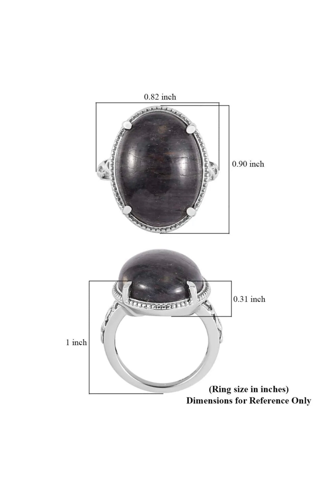 Stainless Steel Natural Blue Aventurine Solitaire Ring Jewelry Size 7 Ct 13.7 - JazzyJewelbyAmina 