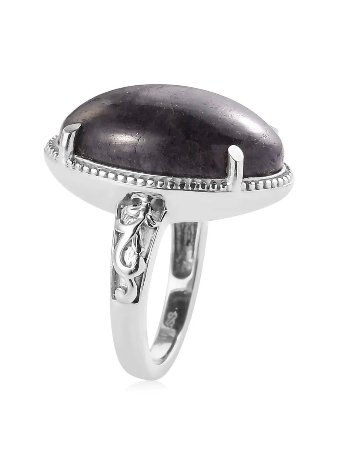Stainless Steel Natural Blue Aventurine Solitaire Ring Jewelry Size 7 Ct 13.7 - JazzyJewelbyAmina 
