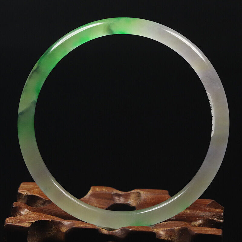 VINTAAGE Medium Jadeite Green/Lavender Jade Bangle Size 58mm Round Princess Thin Bangle F847 - JazzyJewelbyAmina 