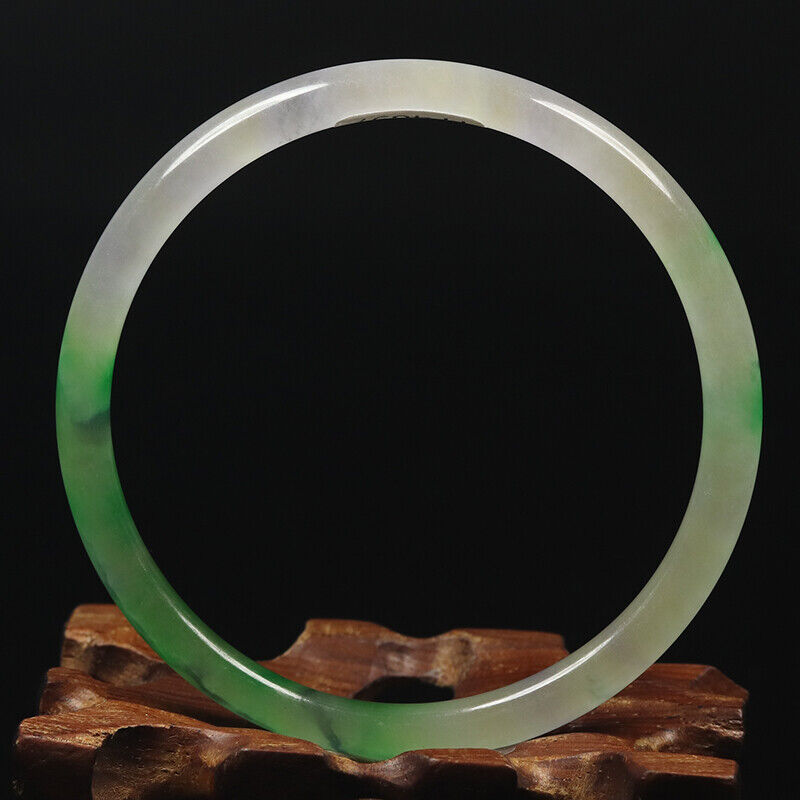 VINTAAGE Medium Jadeite Green/Lavender Jade Bangle Size 58mm Round Princess Thin Bangle F847 - JazzyJewelbyAmina 