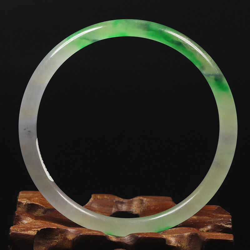 VINTAAGE Medium Jadeite Green/Lavender Jade Bangle Size 58mm Round Princess Thin Bangle F847 - JazzyJewelbyAmina 