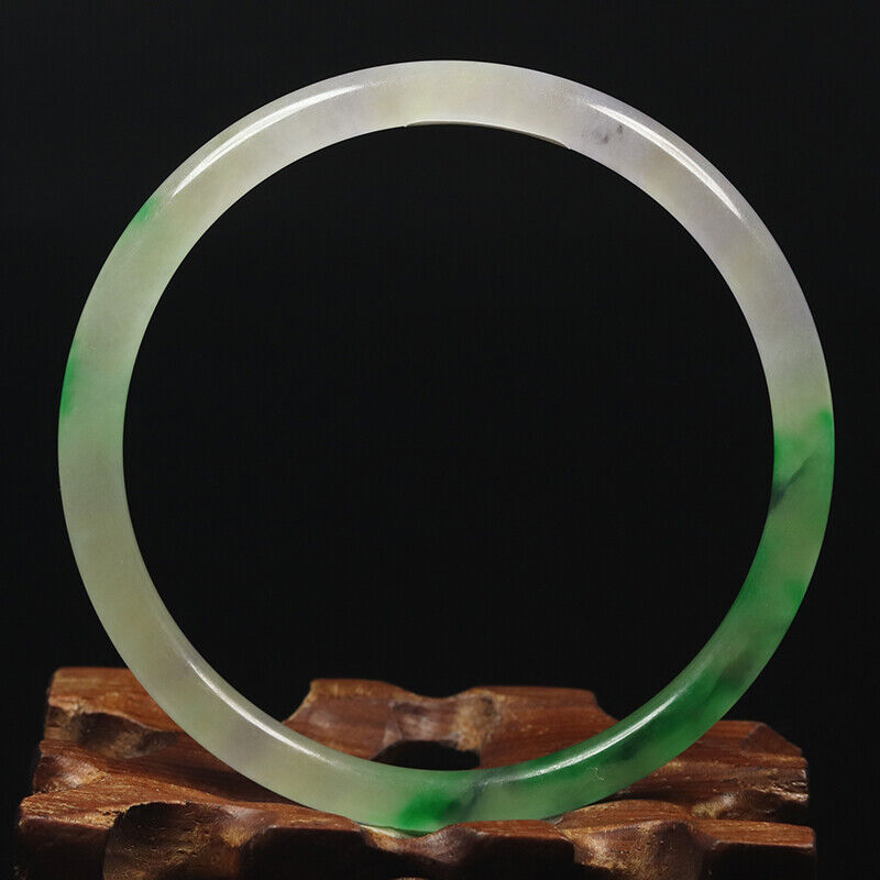 VINTAAGE Medium Jadeite Green/Lavender Jade Bangle Size 58mm Round Princess Thin Bangle F847 - JazzyJewelbyAmina 