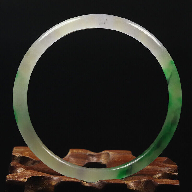 VINTAAGE Medium Jadeite Green/Lavender Jade Bangle Size 58mm Round Princess Thin Bangle F847 - JazzyJewelbyAmina 
