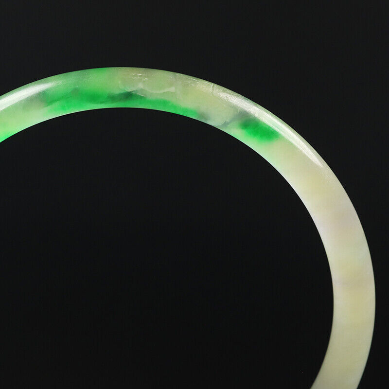 VINTAAGE Medium Jadeite Green/Lavender Jade Bangle Size 58mm Round Princess Thin Bangle F847 - JazzyJewelbyAmina 