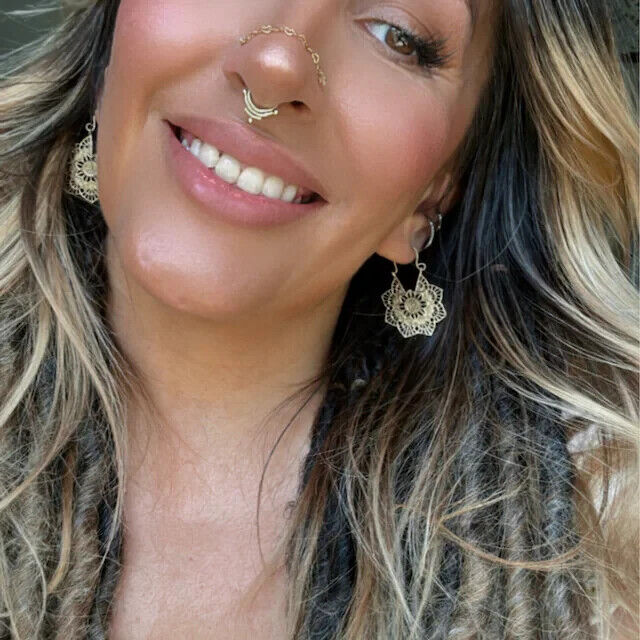 Handmade Gold Brass Earrings - BOHO Style Moroccan Mandala Design - JazzyJewelbyAmina 