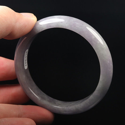 VINTAGE Medium Jadeite Lavender Jade Bangle Size 57mm M689 - JazzyJewelbyAmina 