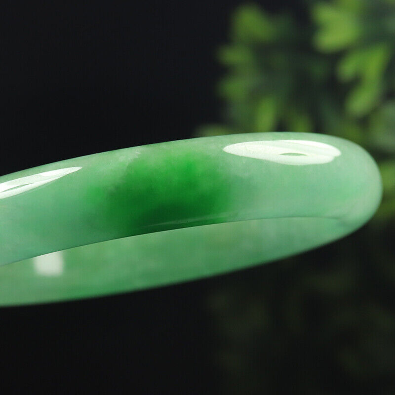 VINTAGE Large Jadeite Green Jade Bangle from Burma Size 63mm M761 - JazzyJewelbyAmina 