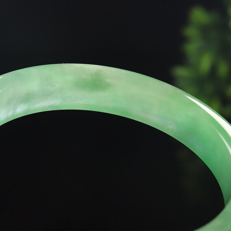 VINTAGE Large Jadeite Green Jade Bangle from Burma Size 63mm M761 - JazzyJewelbyAmina 